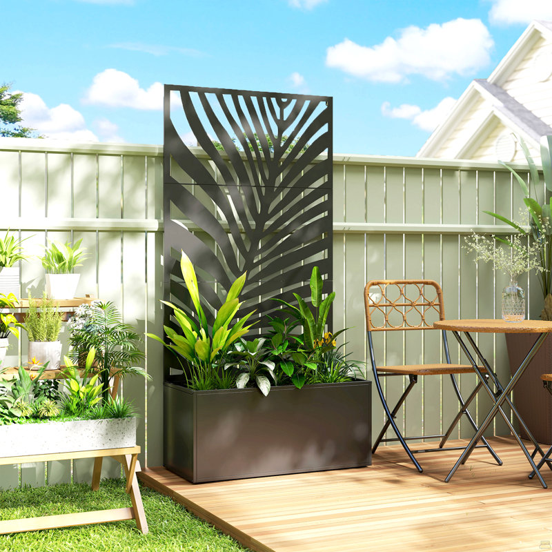 Metal Planter Box with Trellis