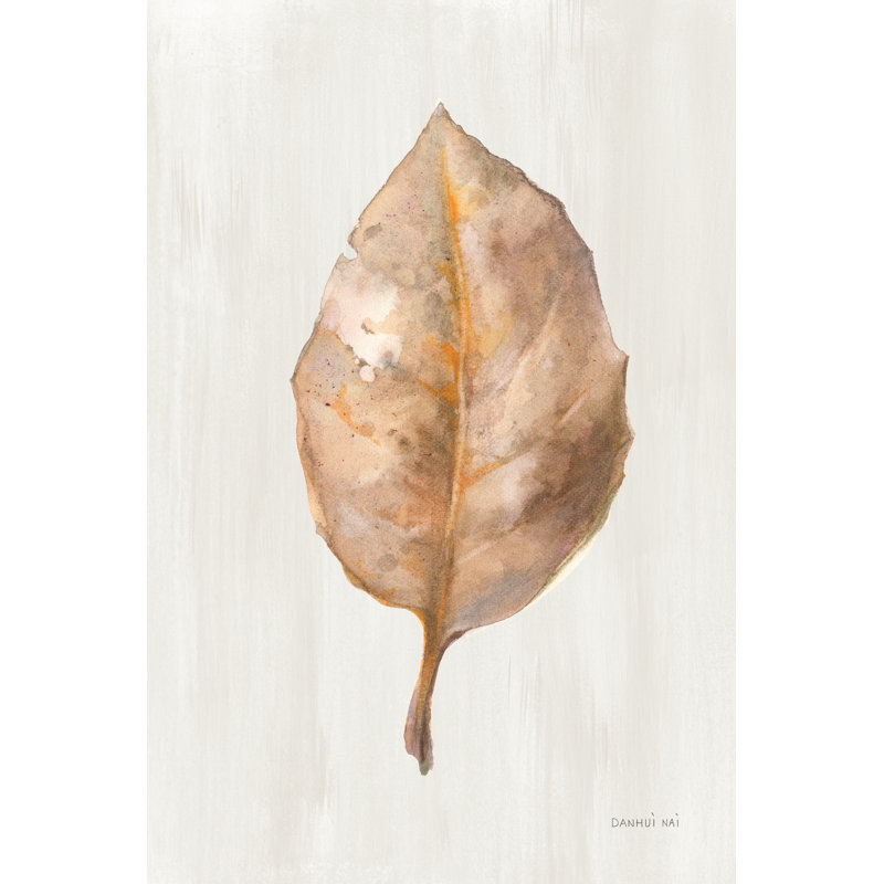 «Fallen Leaf II Texture» par Danhui Nai - peinture sur toile tendue, H 18 po x l 12 po, Non, Toile tendue