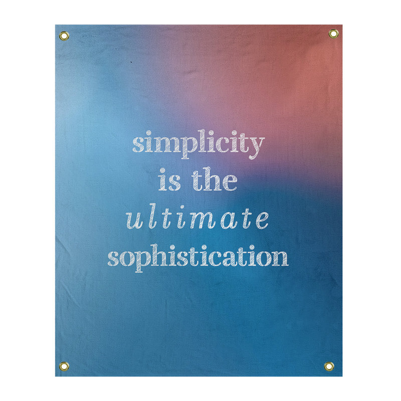 Tapisserie à citation simple et sophistiquée en polyester, H 36 po x l 26 po, Bleu / Rose