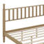 Grand lit plateforme avec tête de lit en forme de gourde, cadre de lit en bois massif avec support en lattes de bois