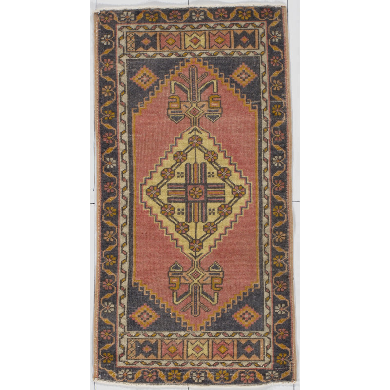 Vintage One-of-a-Kind Rectangle 1'9" X 3'3" Hand Knotted Area Rug