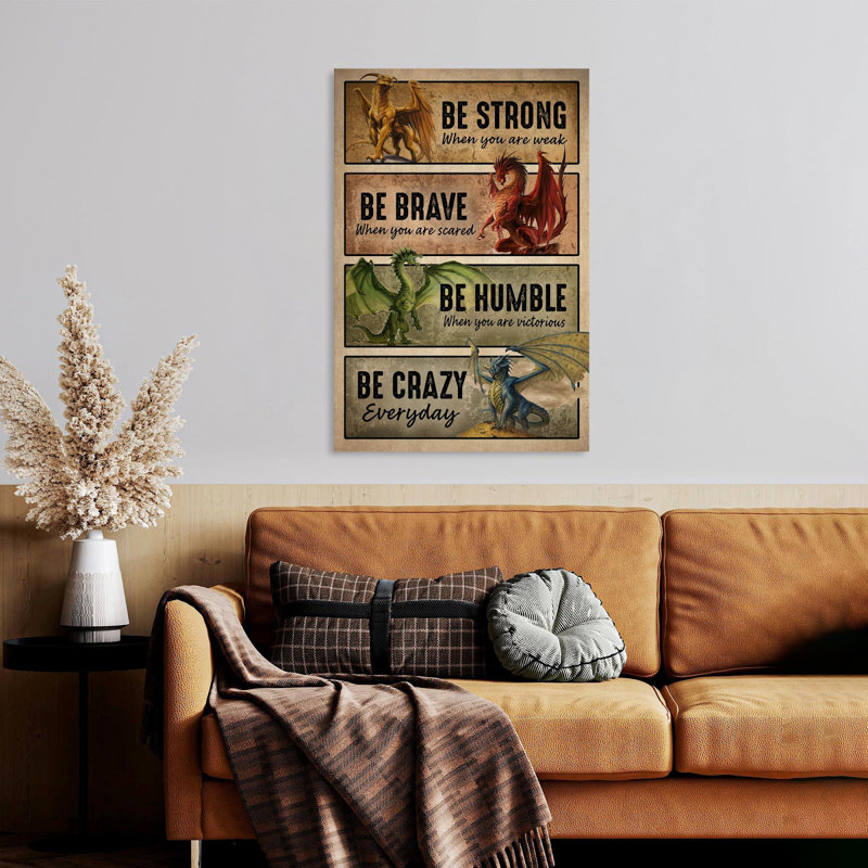 «Dragons Be All Great», impression sur toile tendue, H 14 po x l 11 po x P 1,25 po
