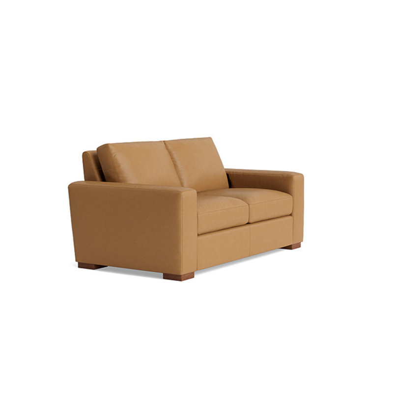 Couch Potato Leather Loveseat (70"), Leather - Butterscotch