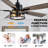 52" Modern Matte Black Ceiling Fan with Light and Remote, Quiet DC Motor, Reversible Fan Light for Living Room & Bedroom