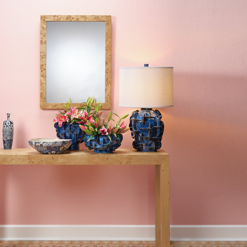 Helios Ceramic Table Lamp, Coblat Blue