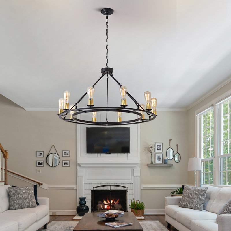 10-light Wagon Wheel Chandelier