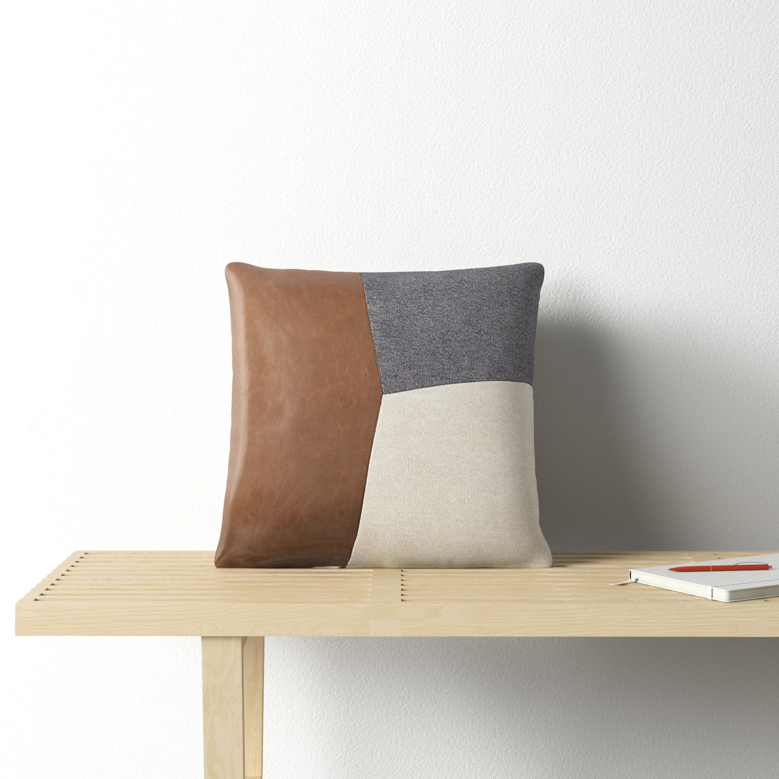 Tawny Patchwork Cotton Throw Pillow, 20" x 20", Pillow Cover Only - No Insert