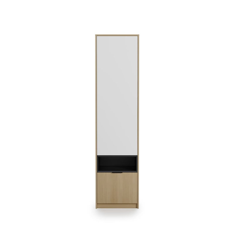 Bethony White and Oak Copenhagen Tall Storage Cabinet 55cm