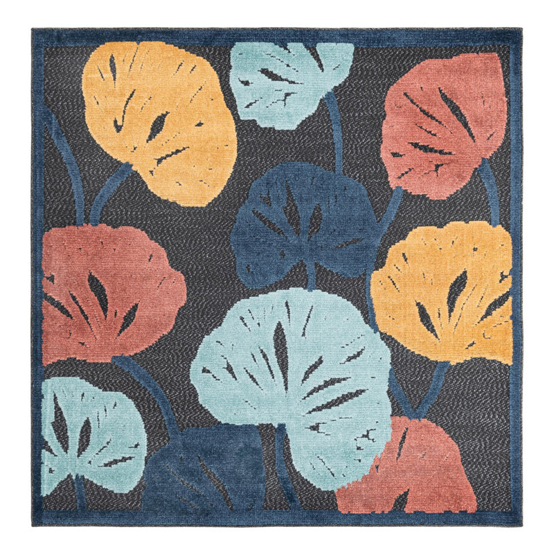 Mashpee Indoor/Outdoor Rug Charcoal, Square 5'3"