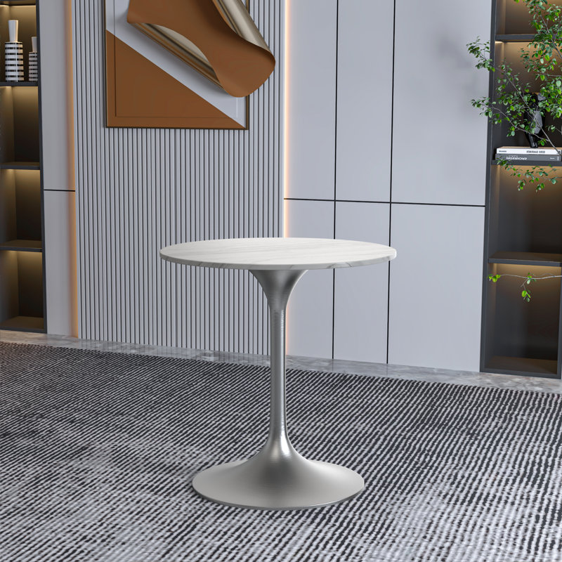 Table de salle à manger 27 po Heatherton, Blanc, 29.34" H x 27.55" W x 27.55" D 