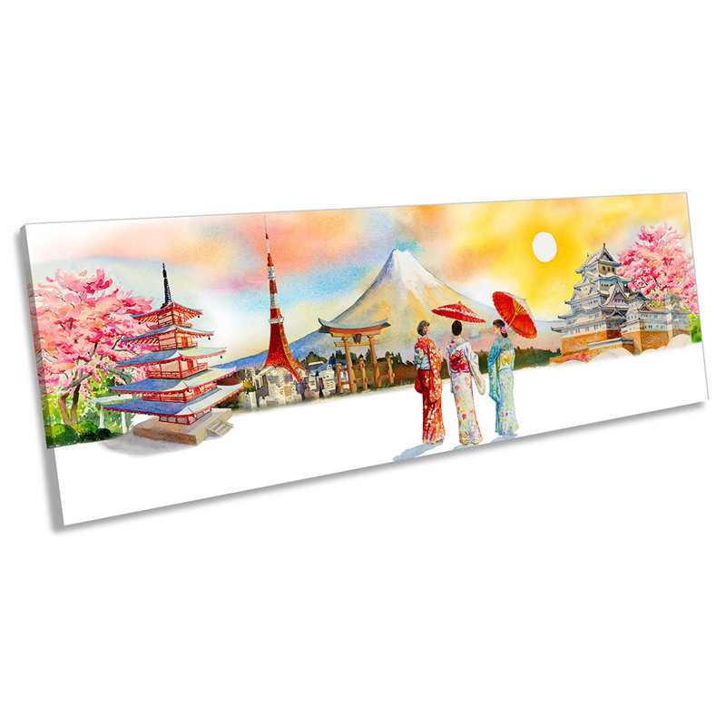 Japan Famous Landmarks Asia - Wrapped Canvas Panoramic Print, 30.48cm H x 91.44cm W