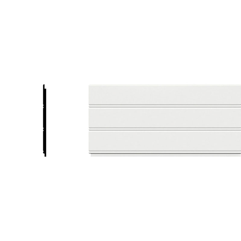 96" White PVC Reversible Bead/Nickel Gap Baseboard Moulding