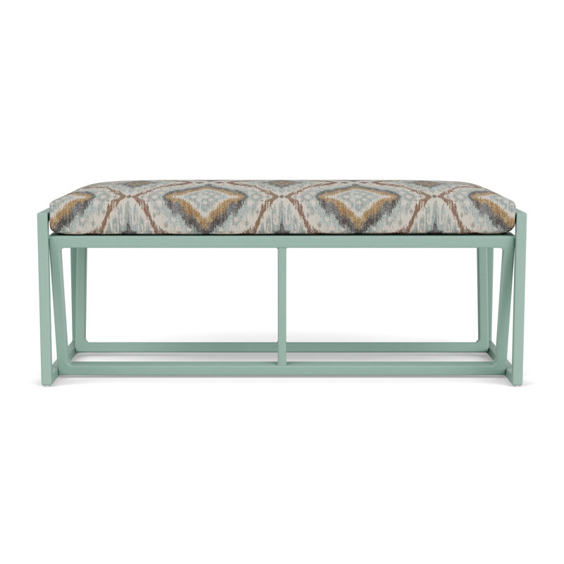 Summit Outdoor Dining Bench, Sea Glass, Yoko Mist