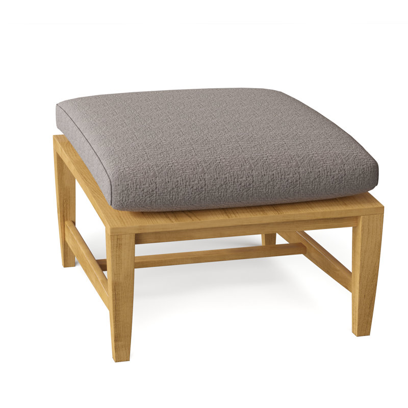 Amalfi Outdoor Teak Ottoman, Ash