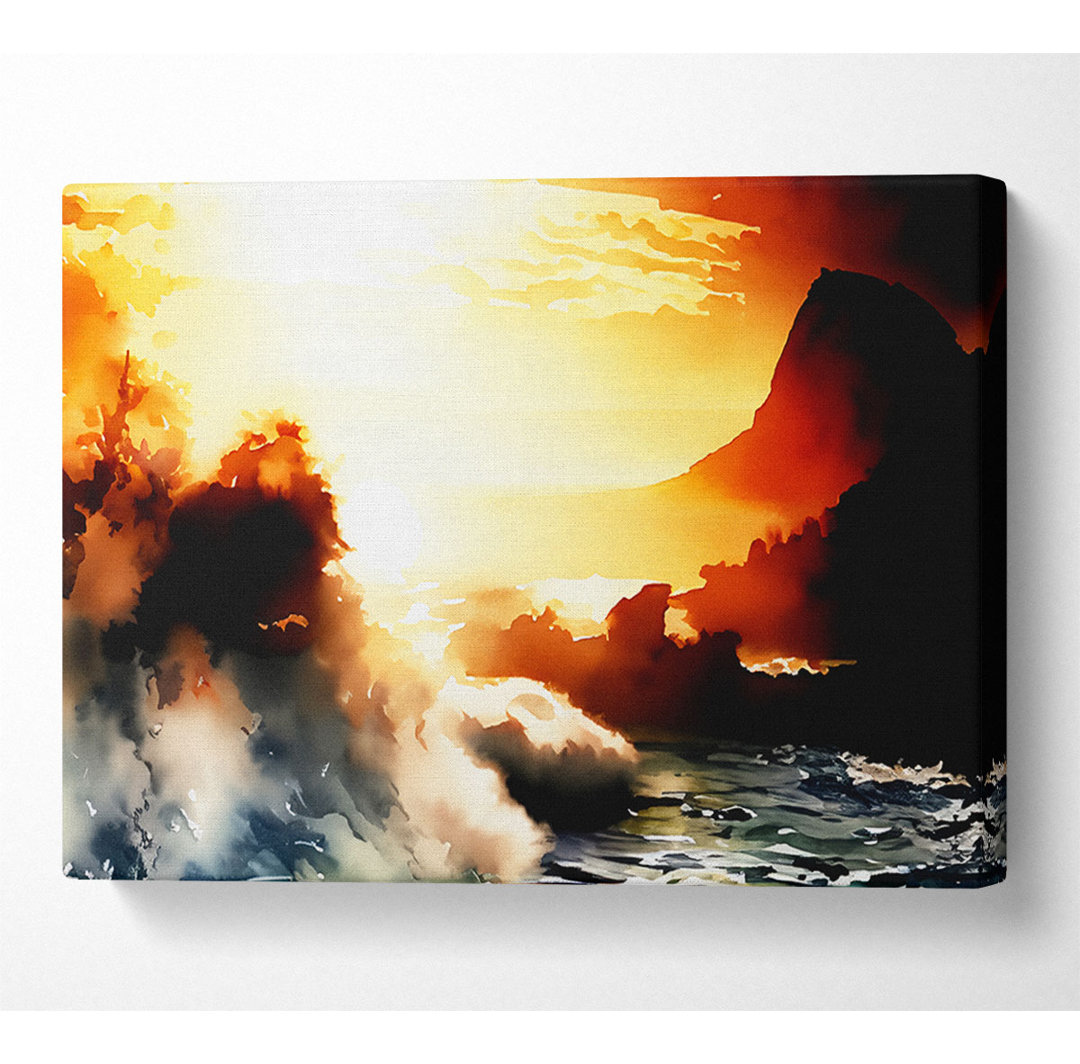 Clash of the Sunset Waves - Kunstdrucke auf Leinwand