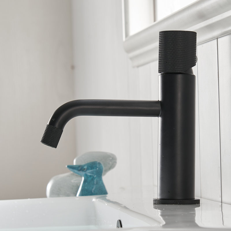 Robinet de salle de bain à un trou, Noir mat