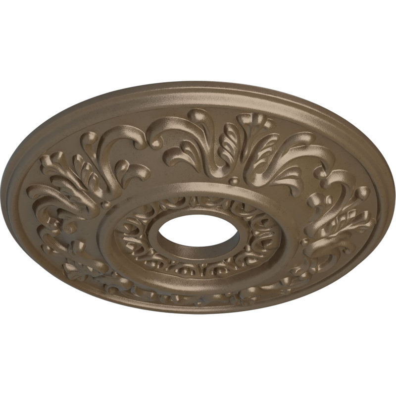 Endurathane Riley Ceiling Medallion, 18"OD x 3 1/2"ID x 1 1/2"P (Fits Canopies up to 4 5/8"), Hand-Painted Black Pearl Finish