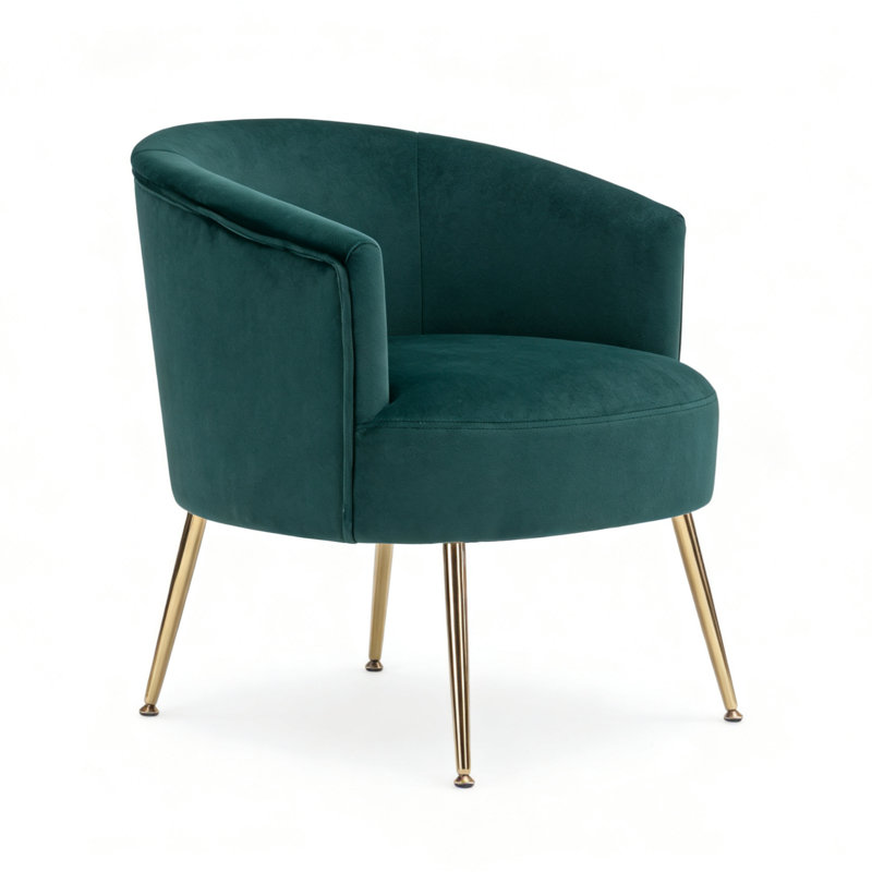 Lyela Upholstered Accent Chair, Green Velvet