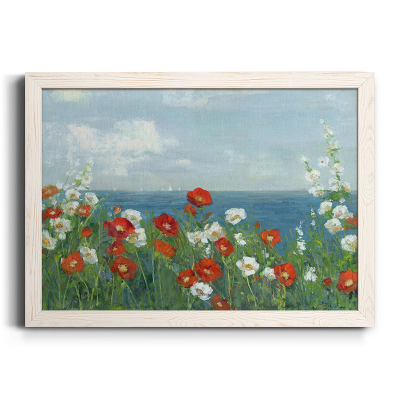 «Through the Flowers», peinture sur toile encadrée, Toile blanche encadrée, H 31,5 po x l 23,5 po x P 1,5 po
