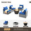 Ensemble de conversation modulaire d'extérieur 5 pièces avec coussins et table de foyer-2103834756