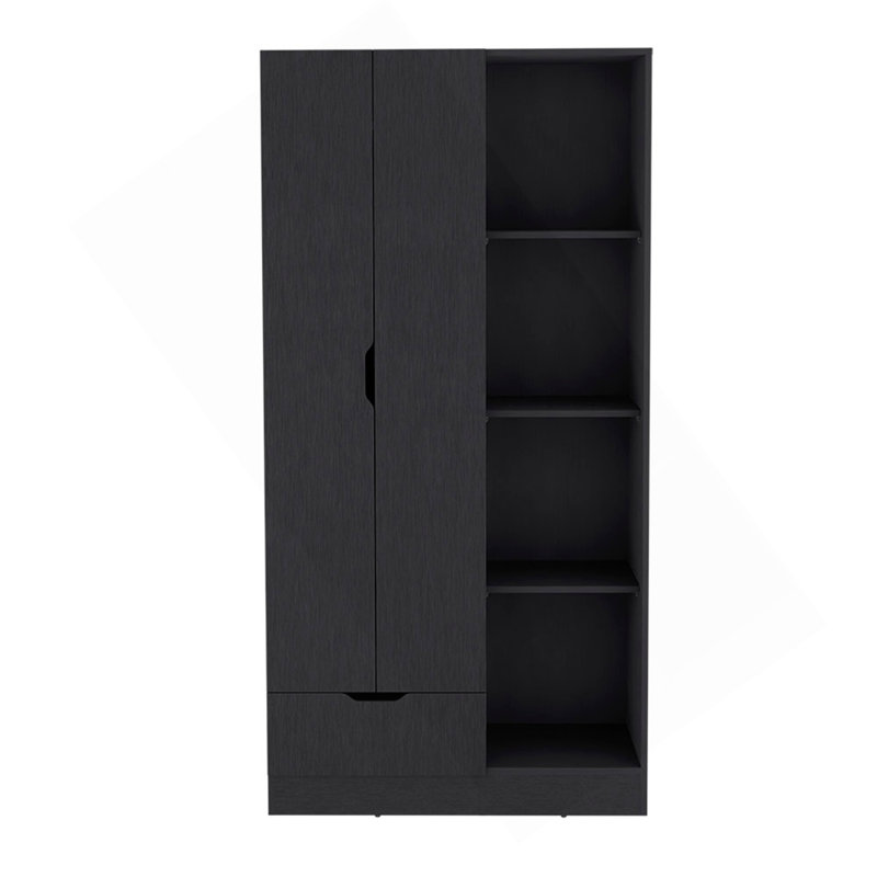 Armoire Dover, chambre à coucher, noir, Noir