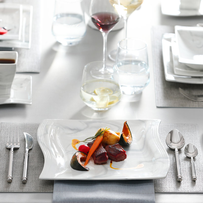 Piece Porcelain China Dinnerware Set - Service for 6
