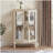 Curio Cabinet with Tempered Glass Doors, Lighted Display Cabinet with Mirrored Back Panel & Adjustable Shelves Perfect for Home or Office (Light Bulb Included)-WHITE-852553559
