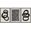 «Black Tan Ring Grid Circle Patterns Abstract Shapes Neutral Modern Art Decor Contemporary», 3 pièces-98695807-98695810