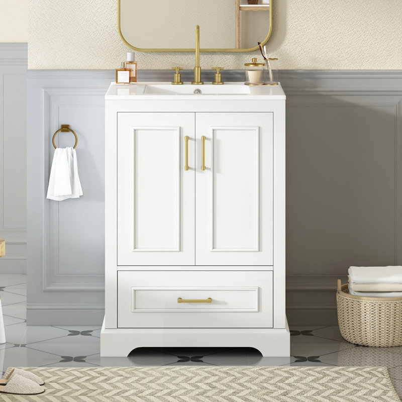 Meuble-lavabo 24 po avec lavabo, Blanc, 24"