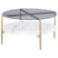 Tablette de table ronde avec plateau en verre doré Abouaber