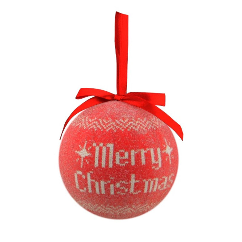 Ensemble d'ornement boule de Noël incassable d'inspiration nordique rouge et blanc 6 carats 2,75 po (60 mm)