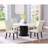 Sherry Rustic Round Marble Top Dining Table