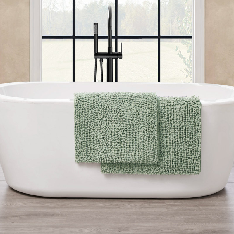 Aguon Non-Slip Bath Rug, Sage Green