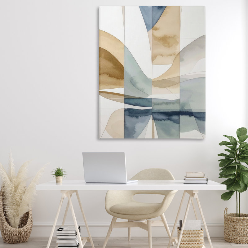 Toile d'abstraction «Fluide», par Alonza Saunders, H 48 po x l 36 po