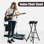 Tabouret de guitare pliable avec siège rembourré et support de guitare monté à l'arrière