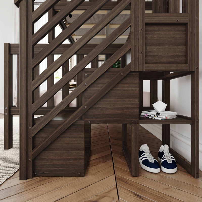 Jebb Kids Twin over Full Bunk with Staircase, Walnut