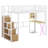 Metal Loft Bed With Built-In Desk Work Station, Wardrobe, Storage Staircase And LED, Gaming Bed For For Kids Teens Adults-1683972498