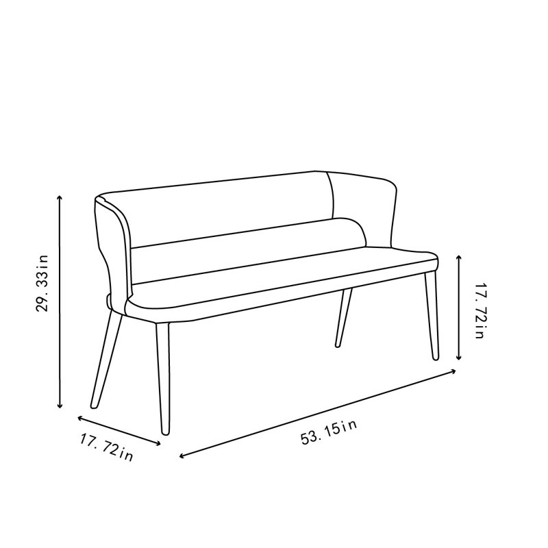 Banc rembourré Matzov, Vert