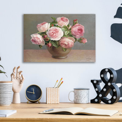 «Arrangement of Pink Roses» par Danhui Nai, art mural en verre acrylique