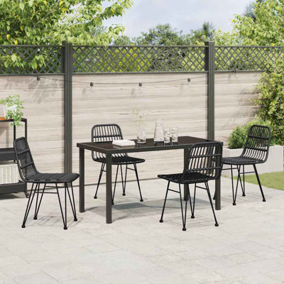 5 Piece Garden Dining Set Poly Rattan