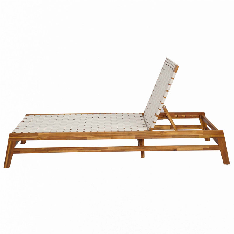 Chaise longue d'extérieur en corde, Blanc / sarcelle