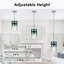 Luminaire suspendu pour îlot de cuisine 1 lumière Levona, verre d'eau bleu dégradé soufflé à la main, réglable en hauteur (finition chromée)-613973668-621160029