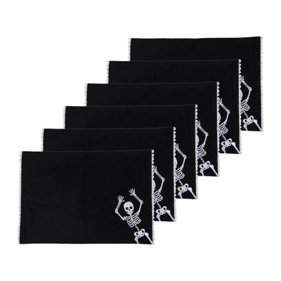 Ensemble de 6 napperons Skull Dance Halloween