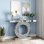 Mirrored Console Table and Oval Wall Mirror Modern Glam Stylish