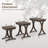 3PCS Nesting Coffee Table, Side Table with Solid Rubber Wood Legs for Living Room