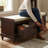 Rustic Shoe Storage Bench With Cushioned Seat - 3 Drawers & Hidden Storage For Home Organization-868988266