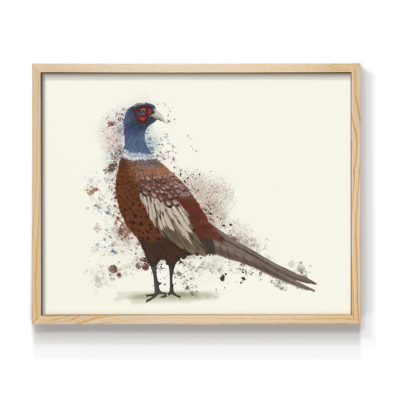 Pheasant Splash 5 - Reproduction encadrée - Restickable, H 8 po x l 10 po, Naturel
