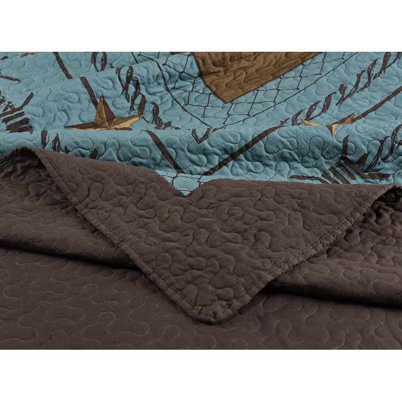 Tucson 3-Piece Pre-Washed Western Star Oversized Quilt /Bedspread Set, Queen Quilt + 2 Standard Shams