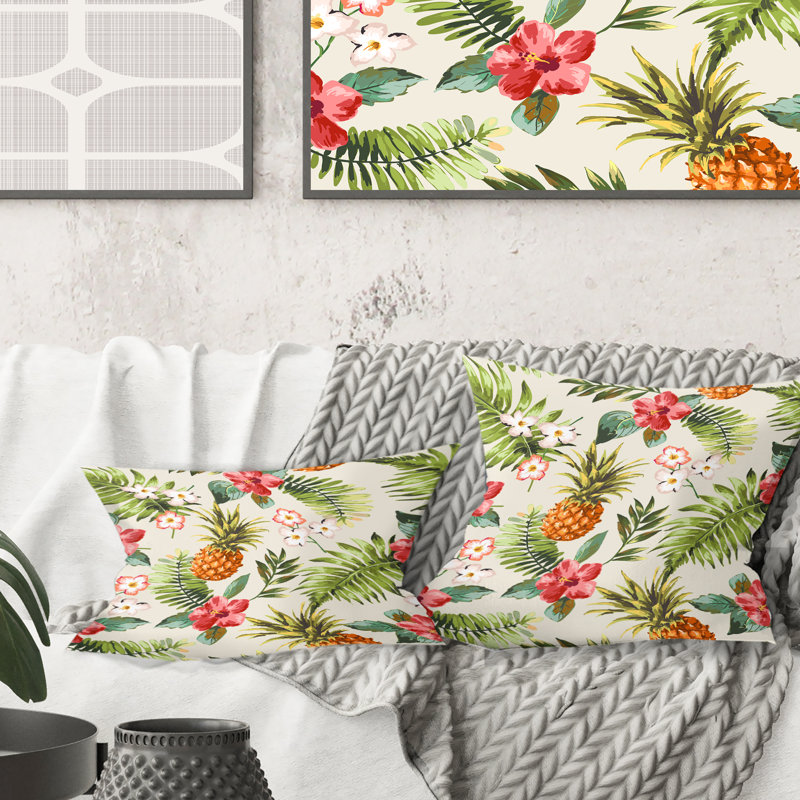 Coussin Pineapple Summer Bliss IV - Mid-Century, 18 po x 18 po