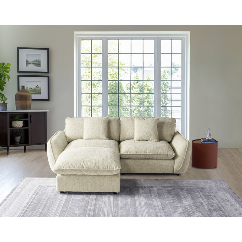 Modular Sofa With Ottoman, Light Brown